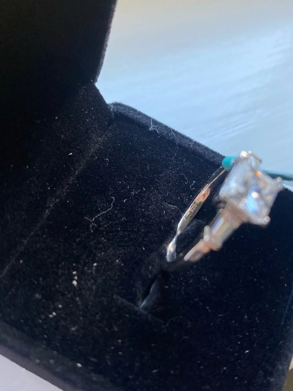 Asscher Cut Moissanite Ring Size 8